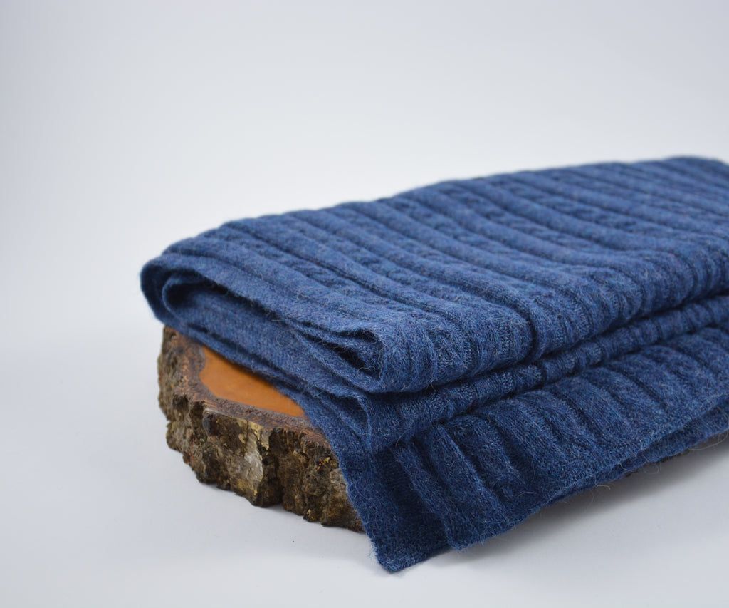 Stola aus 100% Baby Alpaka - blau